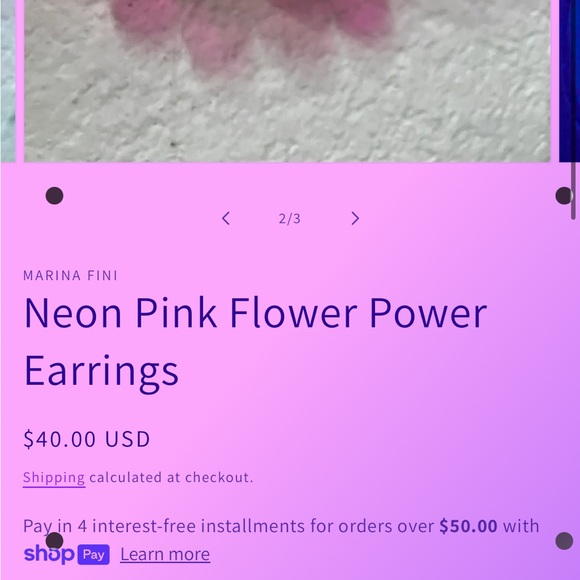 Neon Flower Power Earrings - Picture 2 of 2